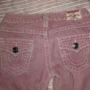 True Religion Pink Corduroy Jeans Womens– Size 26 – Bootcut